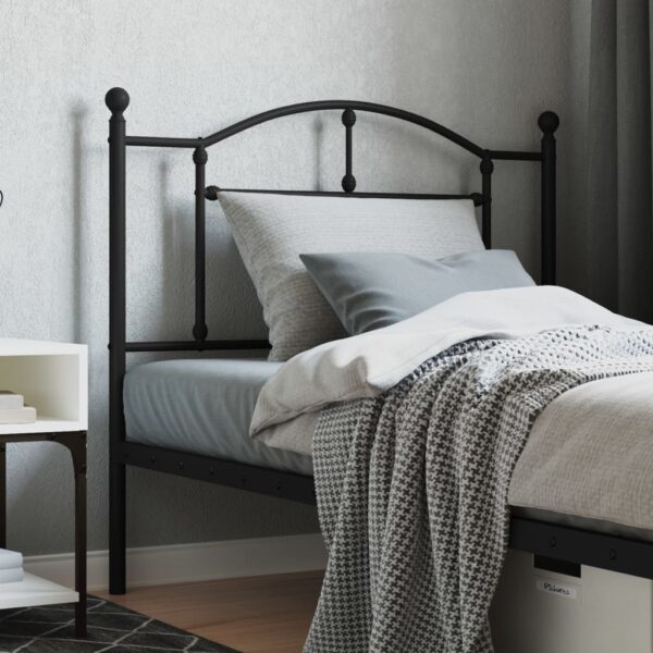 vidaXL Metal Headboard Black 39.4"