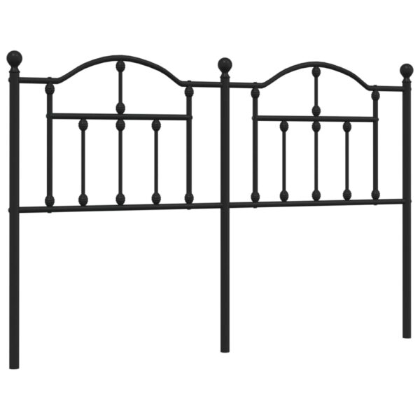 vidaXL Metal Headboard Black 53.1" - Image 2