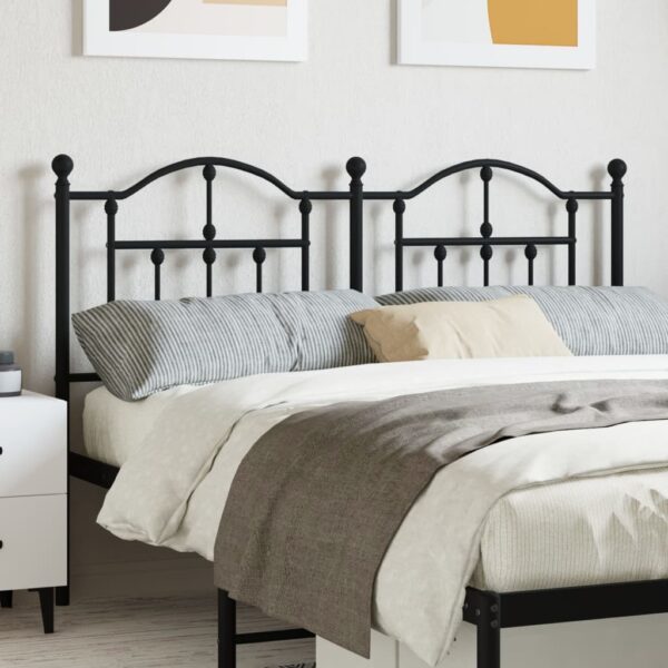 vidaXL Metal Headboard Black 59.1"