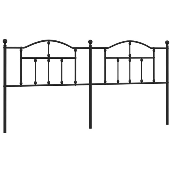 vidaXL Metal Headboard Black 76" - Image 2