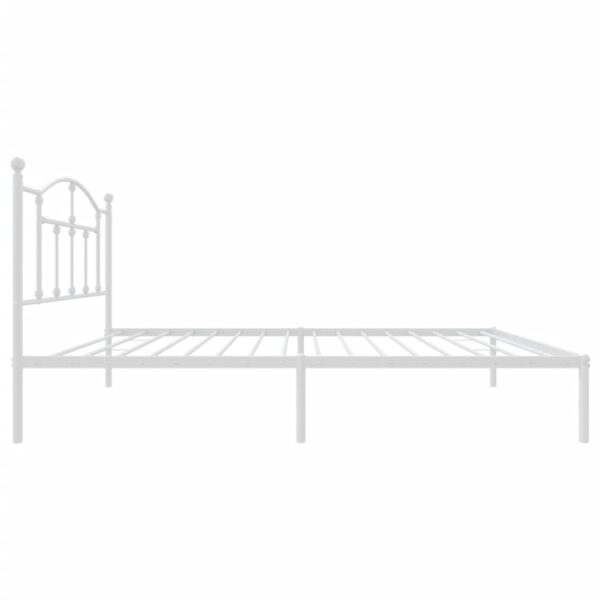 vidaXL Metal Bed Frame with Headboard White 39.4"x74.8" Twin - Image 6