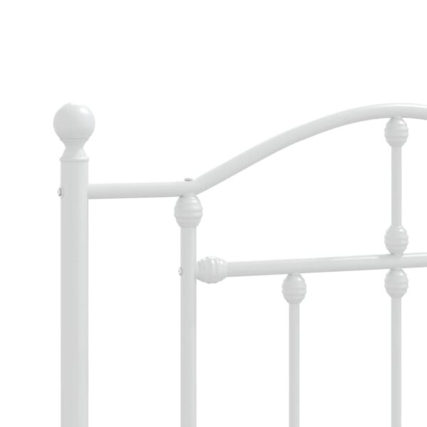 vidaXL Metal Bed Frame with Headboard White 39.4"x74.8" Twin - Image 8