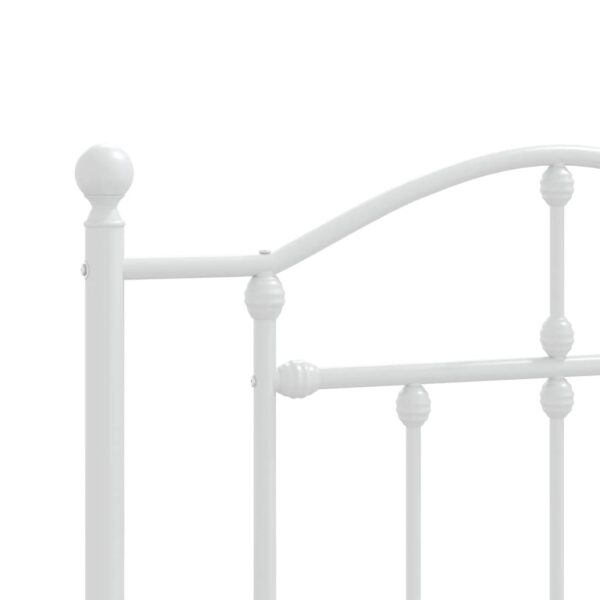 vidaXL Metal Bed Frame with Headboard and Footboard White 39.4"x74.8" Twin - Image 8