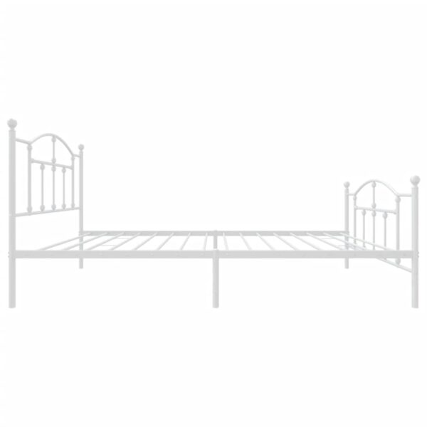 vidaXL Metal Bed Frame with Headboard and Footboard White 39.4"x78.7" - Image 6