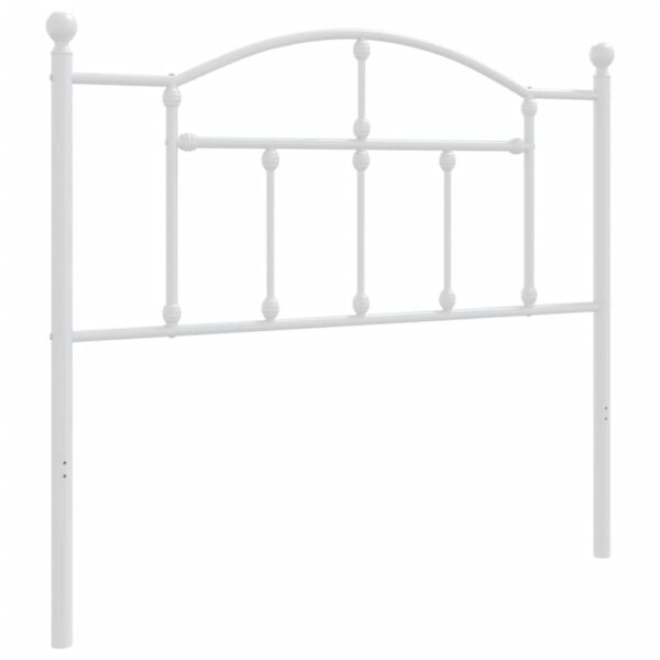 vidaXL Metal Headboard White 39.4" - Image 2