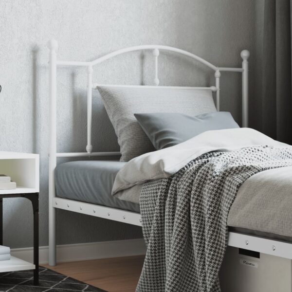 vidaXL Metal Headboard White 39.4"