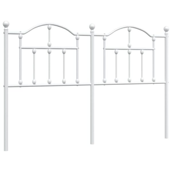 vidaXL Metal Headboard White 53.1" - Image 2