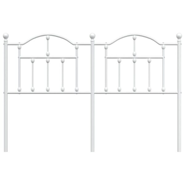 vidaXL Metal Headboard White 53.1" - Image 3