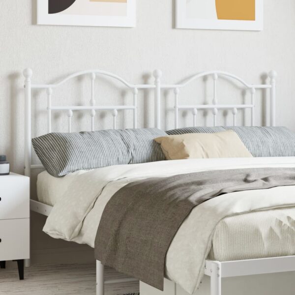 vidaXL Metal Headboard White 59.1"