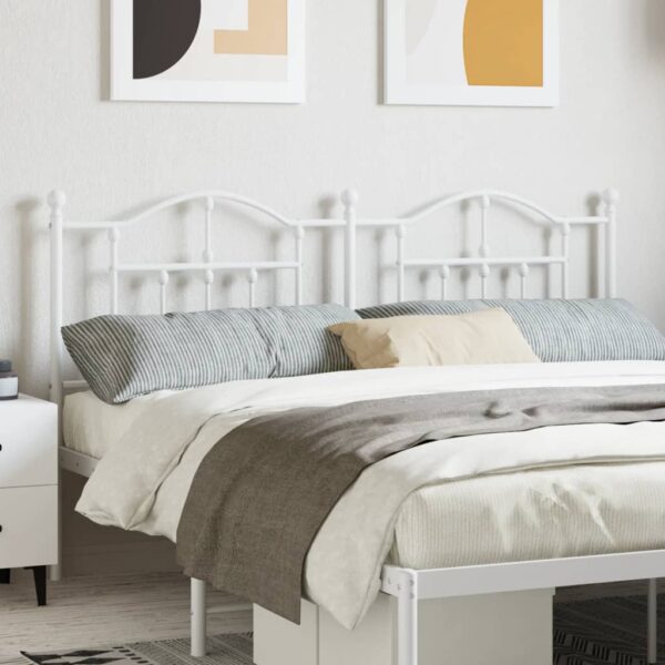 vidaXL Metal Headboard White 70.9"