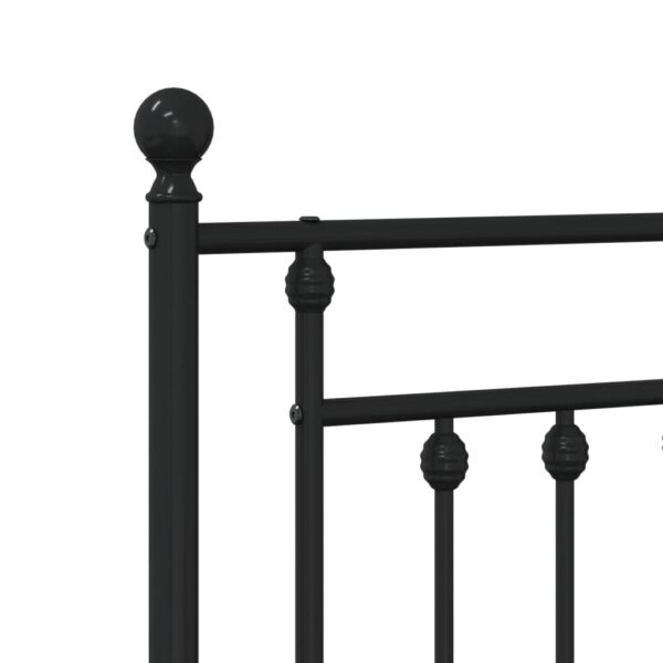 vidaXL Metal Bed Frame with Headboard Black 39.4"x78.7" - Image 9