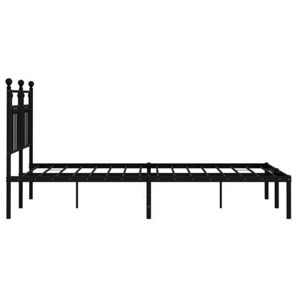 vidaXL Metal Bed Frame with Headboard Black 59.1"x78.7" - Image 7