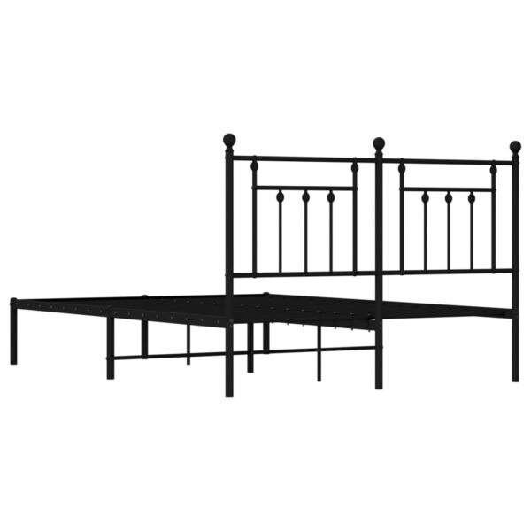 vidaXL Metal Bed Frame with Headboard Black 59.1"x78.7" - Image 8