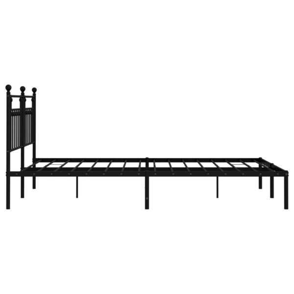 vidaXL Metal Bed Frame with Headboard Black 72"x83.9" California King - Image 7