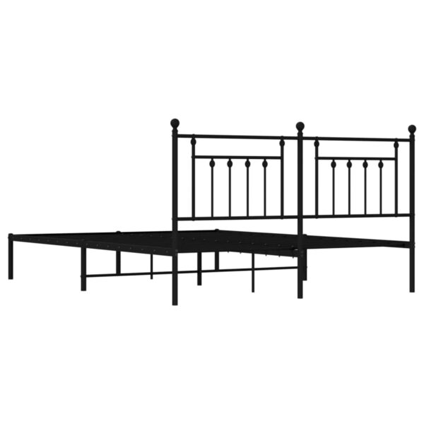 vidaXL Metal Bed Frame with Headboard Black 72"x83.9" California King - Image 8