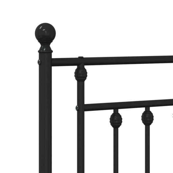 vidaXL Metal Bed Frame with Headboard Black 76"x79.9" King - Image 9