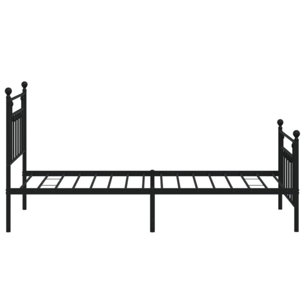 vidaXL Metal Bed Frame with Headboard and Footboard Black 39.4"x74.8" Twin - Image 7