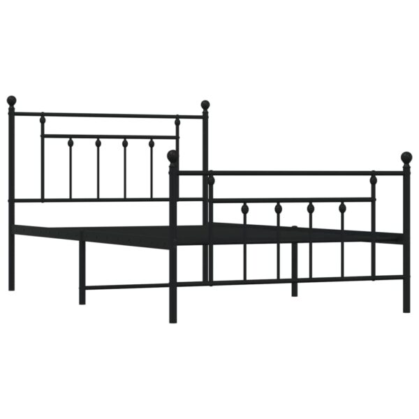 vidaXL Metal Bed Frame with Headboard and Footboard Black 39.4"x78.7" - Image 5