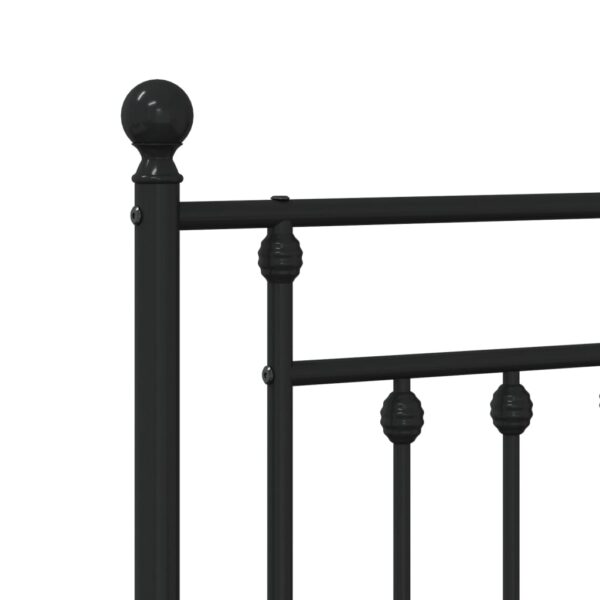 vidaXL Metal Bed Frame with Headboard and Footboard Black 39.4"x78.7" - Image 9