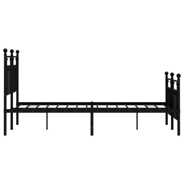 vidaXL Metal Bed Frame with Headboard and Footboard Black 53.1"x74.8" - Image 7