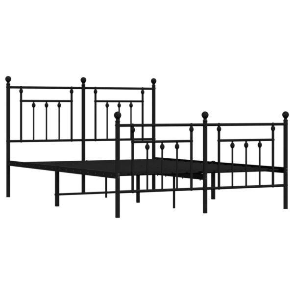 vidaXL Metal Bed Frame with Headboard and Footboard Black 59.1"x78.7" - Image 5