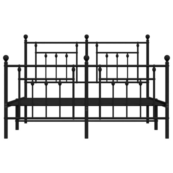 vidaXL Metal Bed Frame with Headboard and Footboard Black 59.1"x78.7" - Image 6