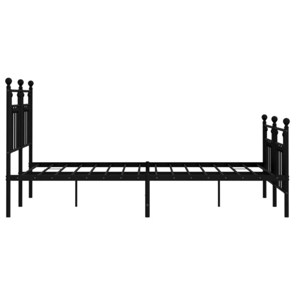 vidaXL Metal Bed Frame with Headboard and Footboard Black 59.1"x78.7" - Image 7