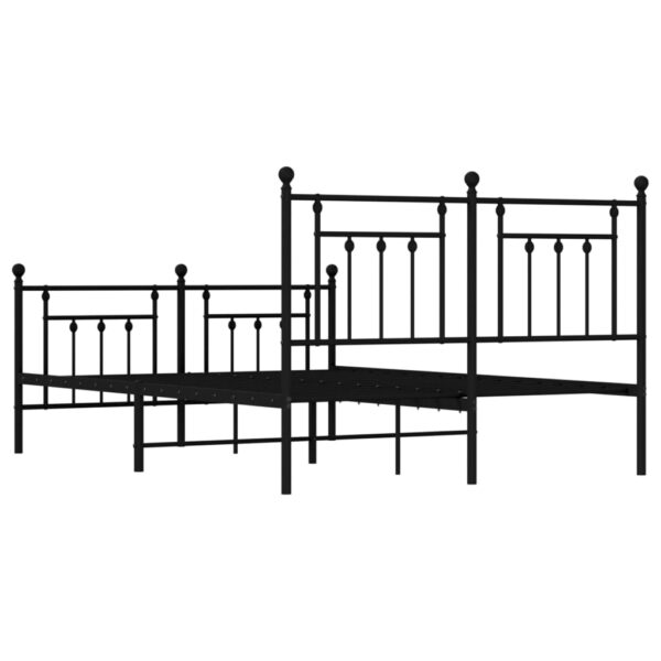 vidaXL Metal Bed Frame with Headboard and Footboard Black 59.1"x78.7" - Image 8