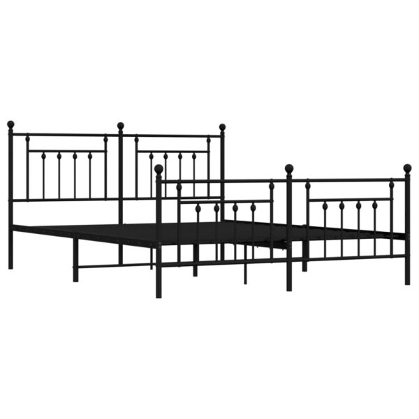 vidaXL Metal Bed Frame with Headboard&Footboard Black 72"x83.9" California King - Image 5