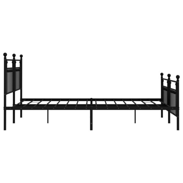 vidaXL Metal Bed Frame with Headboard&Footboard Black 72"x83.9" California King - Image 7