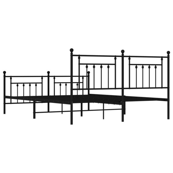 vidaXL Metal Bed Frame with Headboard&Footboard Black 72"x83.9" California King - Image 8