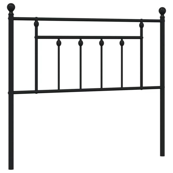 vidaXL Metal Headboard Black 39.4" - Image 2