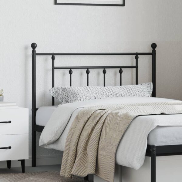 vidaXL Metal Headboard Black 39.4" - Image 3