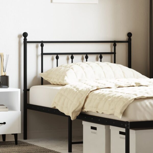 vidaXL Metal Headboard Black 39.4"