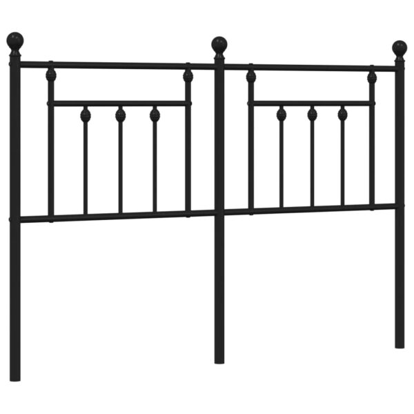 vidaXL Metal Headboard Black 53.1" - Image 2