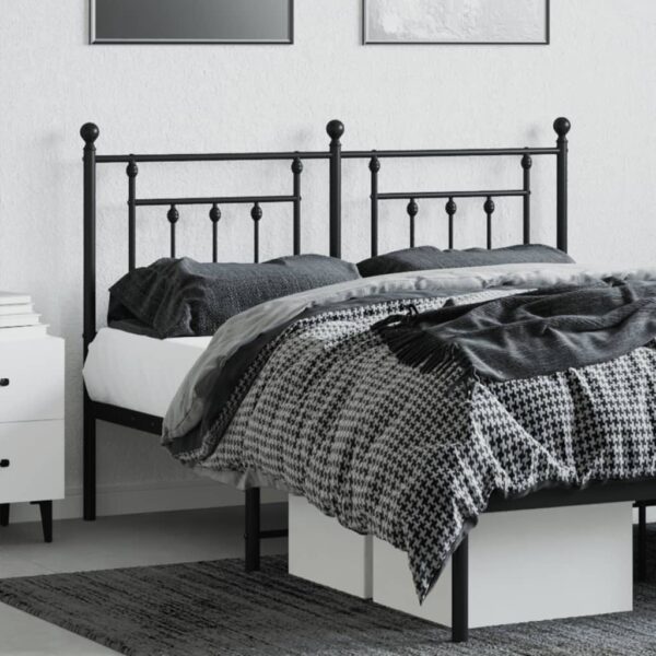 vidaXL Metal Headboard Black 53.1" - Image 3