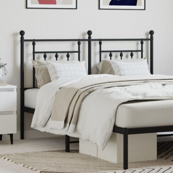 vidaXL Metal Headboard Black 53.1"