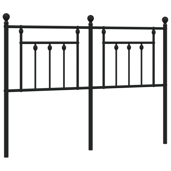 vidaXL Metal Headboard Black 59.1" - Image 2