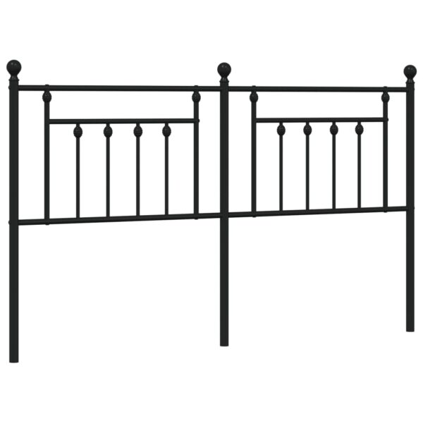 vidaXL Metal Headboard Black 70.9" - Image 2