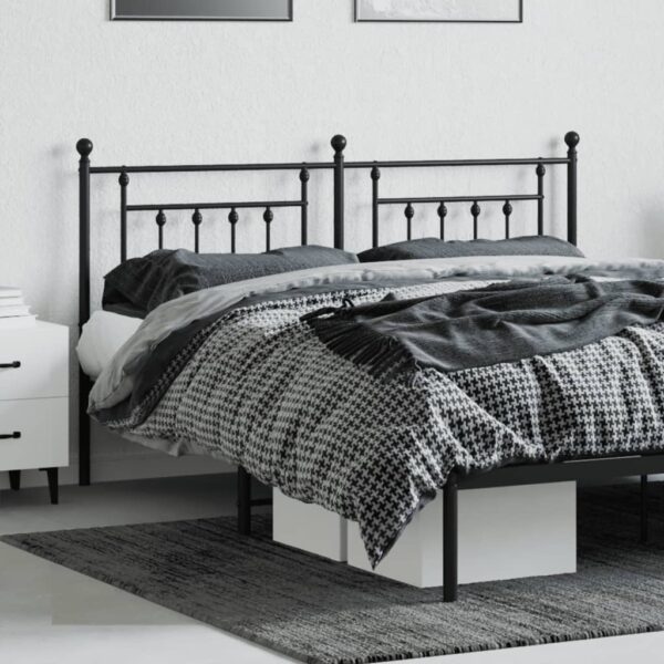 vidaXL Metal Headboard Black 70.9" - Image 3