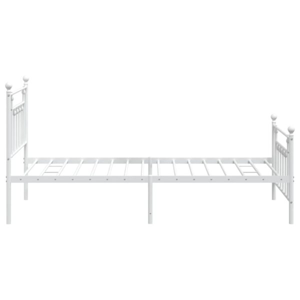 vidaXL Metal Bed Frame with Headboard and Footboard White 39.4"x78.7" - Image 7