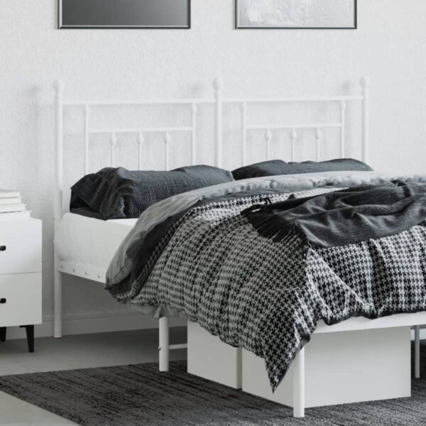 vidaXL Metal Headboard White 53.1" - Image 3