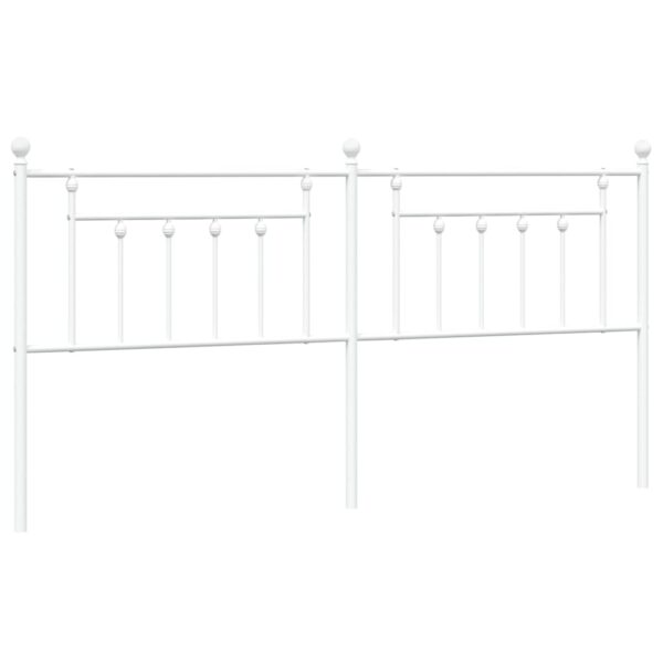 vidaXL Metal Headboard White 76" - Image 2