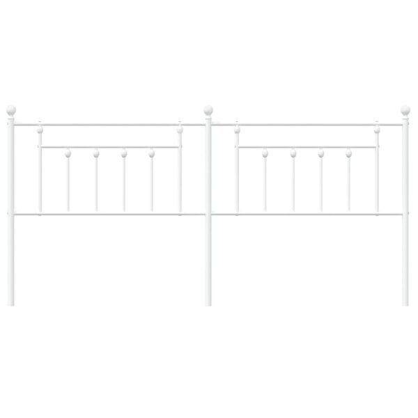 vidaXL Metal Headboard White 76" - Image 4