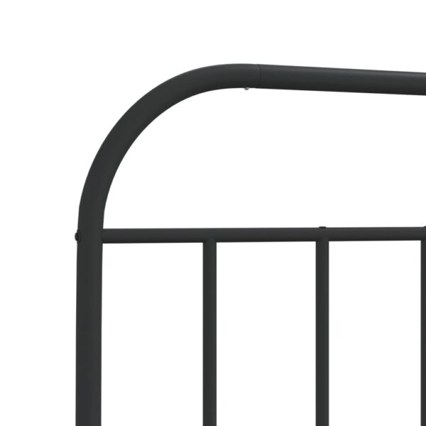 vidaXL Metal Bed Frame with Headboard Black 39.4"x74.8" Twin - Image 9