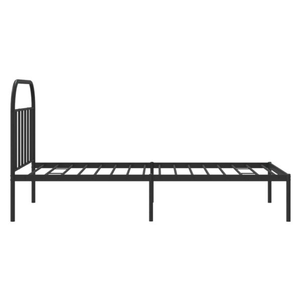 vidaXL Metal Bed Frame with Headboard Black 39.4"x78.7" - Image 7