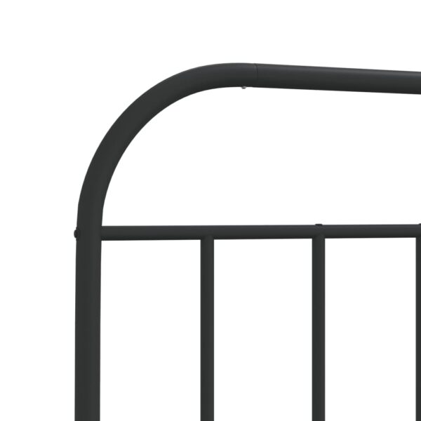 vidaXL Metal Bed Frame with Headboard Black 39.4"x78.7" - Image 9