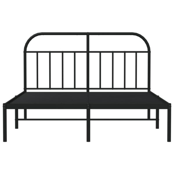 vidaXL Metal Bed Frame with Headboard Black 59.8"x78.7" - Image 6