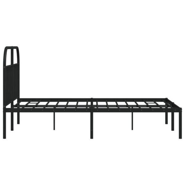 vidaXL Metal Bed Frame with Headboard Black 59.8"x78.7" - Image 7