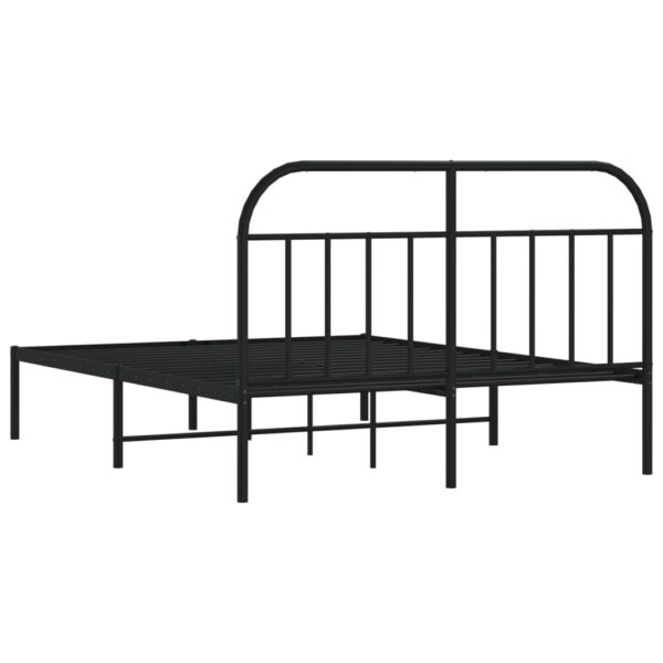 vidaXL Metal Bed Frame with Headboard Black 59.8"x78.7" - Image 8